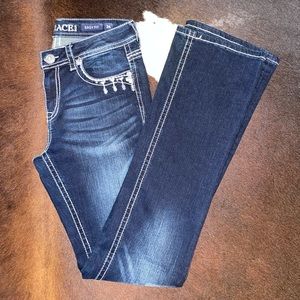 Grace in LA easy fit bootcut jeans. Darker wash. Size 26.
